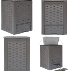 Kompostbeholder til haven 300 l 60 x 60 x 83 cm brun - Kompostbeholder Til Haven - Kompostbeholdere Til Haven - Home & Living