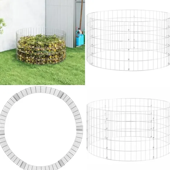 Kompostbeholder Ø100x50 cm galvaniseret stål - Kompostbeholder - Kompostbeholdere - Home & Living