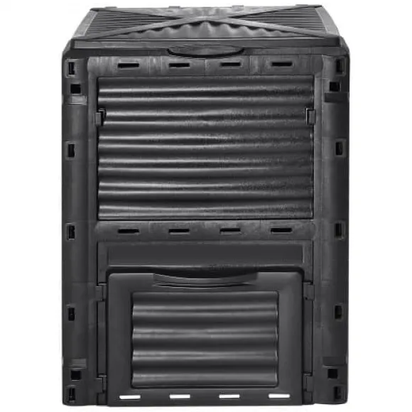 Kompostbeholder, 60,7x60,5x82,5 cm, Sort, Udendørs opbevaring