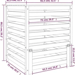 Kompostbeholdere - Living kompostbeholder 82,5x82,5x99,5 cm massivt fyrretræ hvid
