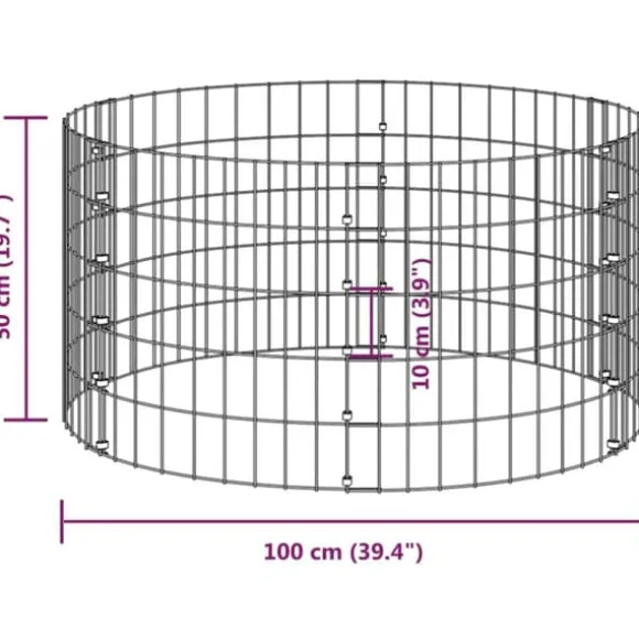 Kompostbeholdere - Living kompostbeholder Ø100x50 cm galvaniseret stål
