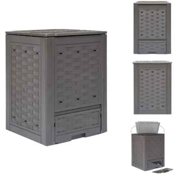 Kompostbeholdere - Living kompostbeholder til haven 300 l 60 x 60 x 83 cm brun