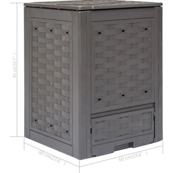 Kompostbeholdere - Living kompostbeholder til haven 300 l 60 x 60 x 83 cm brun