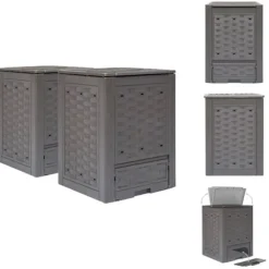 Kompostbeholdere - Living kompostbeholdere 2 stk. 60 x 60 x 83 cm 600 l brun