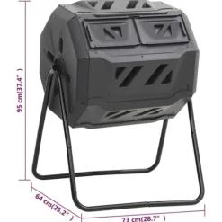 Kompostbeholdere - Living kompostbeholder til have 73x64x95 cm 160 l sort