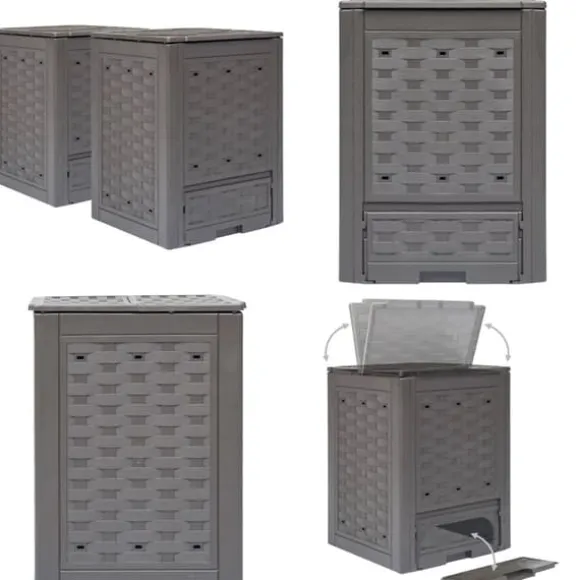 Kompostbeholdere 2 stk. 60 x 60 x 83 cm 600 l brun - Kompostbeholder Til Haven - Kompostbeholdere Til Haven - Home & Living