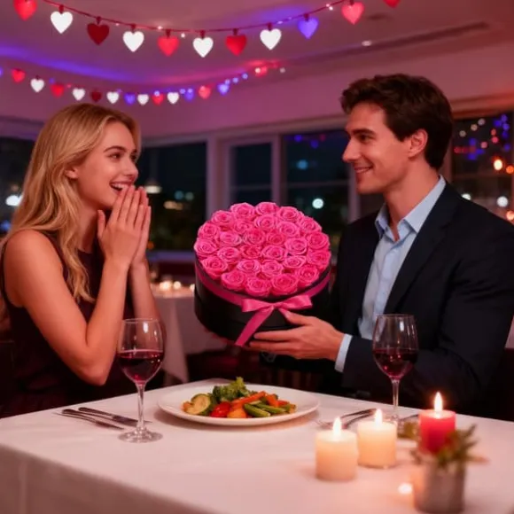 Konserverede roser - Gaveæske - 27 Stk - Evighedsroser - Langtidsholdbare - Gave til hende - Jubilæum, valentinsdag, fødselsdag - Rosenrød