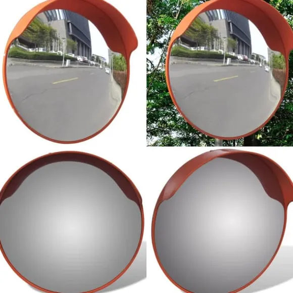Konvekst trafikspejl PC plast orange 45 cm udendørs - Trafikspejl - Trafikspejle - Home & Living