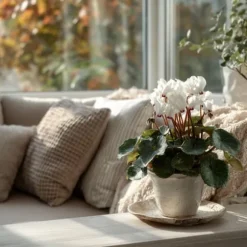 Krukkeviol - Sæt med 6 - Cyclamen persicum 'Metis White' - Højde 10-20cm - ⌀9cm