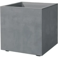 Kubeformet urtepotte - DEROMA - Millennium R - Askegrå - Selvvandende - 25 cm