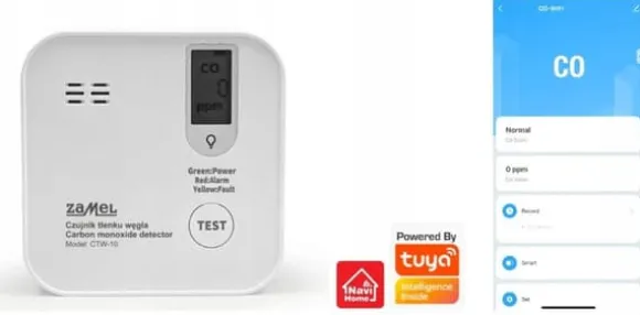 Kulilte detektor sensor WiFi TUYA CTW-10 GARDI Zamel app