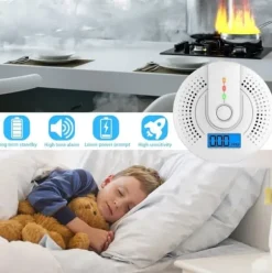 Kuliltedetektor med LCD-skærm og høj hørbar alarm – bærbar CO-detektor til hjem, campingvogn og rejser