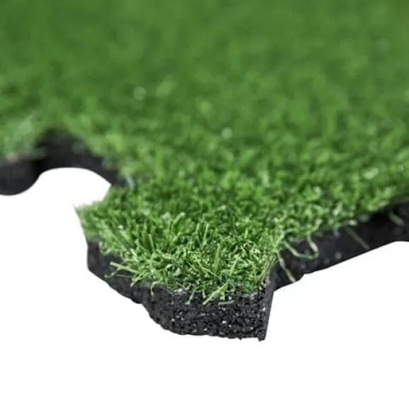 Kunstgræs Gummiflise 30mm - Puslespilssystem Hjørnestykke