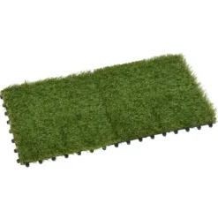 Kunstgræsfliser 11 stk. 30x30 cm - Vedligeholdelsesfri græsplæne | Farve: Grøn | Størrelse: 30x30 cm