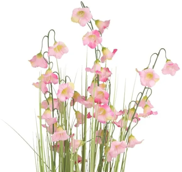 Kunstig blomst I HAVE H87cm, lilla campanula, græs med potte