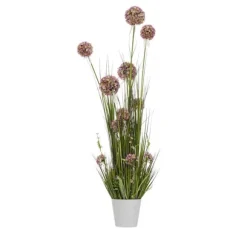 Kunstig blomst I HAVE H120cm, lilla allium, græs med potte