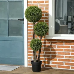 Kunstig buksbom 115 cm med potte, dekorativ plante til hjem, kontor & have