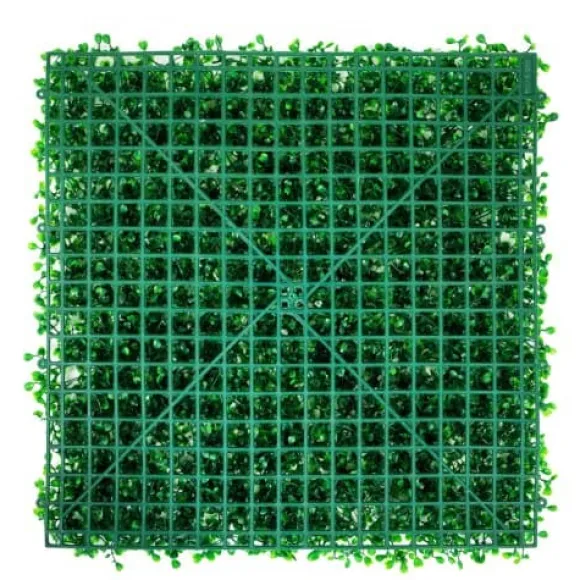 Kunstig buksbomplade, 25x25x4 cm, Grøn, PE-materiale