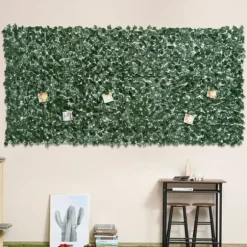 Kunstig hæk 300x150 cm, mørkegrøn, afskærmning til have & balkon