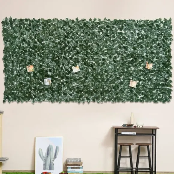 Kunstig hæk 300x150 cm, mørkegrøn, afskærmning til have & balkon