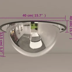 Kuppelformet trafikspejl Ø40 cm - Sikkerhedsspejl i akryl | Farve: Klar | Størrelse: Ø40 cm