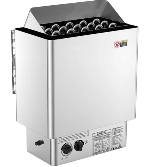 8KW Elektrisk Saunavarmer, Indbygget Kontrol, Rustfrit Stål, til 8-12 m³ HomeSpa, Effektiv Opvarmning, Energibesparende