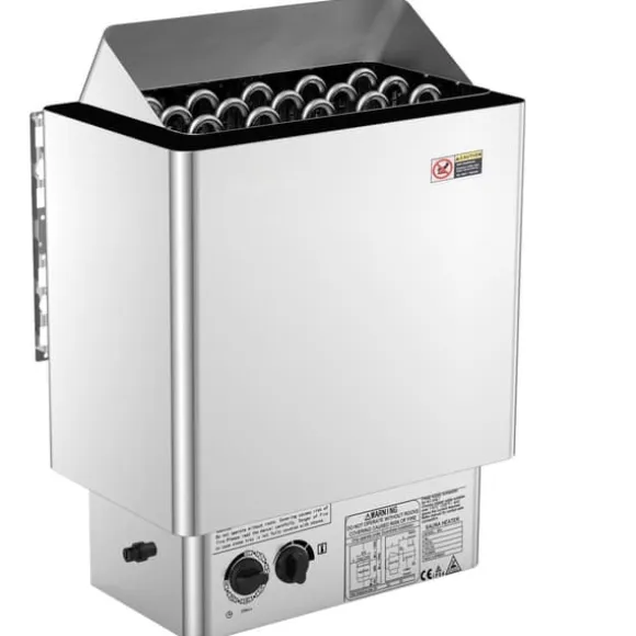 8KW Elektrisk Saunavarmer, Indbygget Kontrol, Rustfrit Stål, til 8-12 m³ HomeSpa, Effektiv Opvarmning, Energibesparende