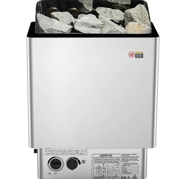 8KW Elektrisk Saunavarmer, Indbygget Kontrol, Rustfrit Stål, til 8-12 m³ HomeSpa, Effektiv Opvarmning, Energibesparende