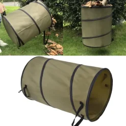 113L hopfällbar papperskorg 30 gallon återvinning stor lövsoppåse med handtag för trädgårdscamping