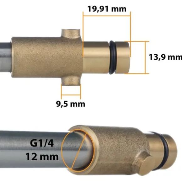 Lanse/adapter (1/4QRC-Gerni) Bajonet til tilslutning af tilbehør med 1/4" lynkobling til Nilfisk/Gerni/Husqvarna/Sthil-serien