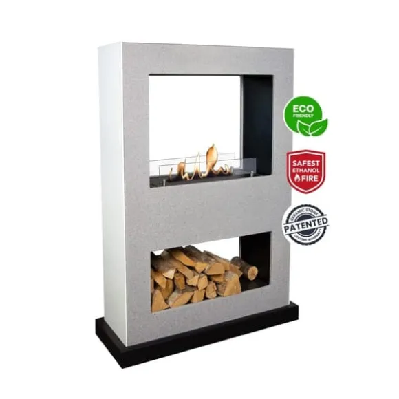 Lasize BB bio-ethanol tunnelpejs - Betonlook - Pejs med hjul - 3 KW varme