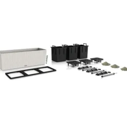 LECHUZA Trio Cottage 30 Blomkruka - Komplett Kit Ljusgrå