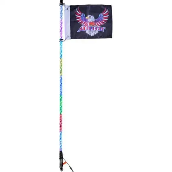 LED Piskelys, 153x3,1 cm, RGB, Vandtæt, Spiral, Offroad-belysning