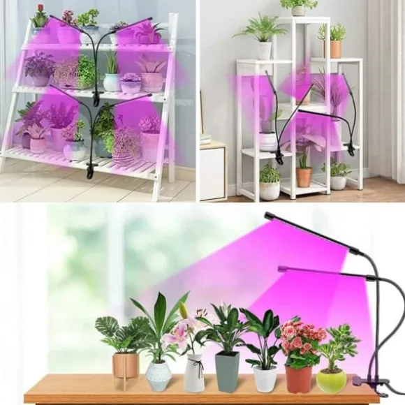 LED -plantebelysning - Dobbelt fuld spektrumplantelampe med klemme