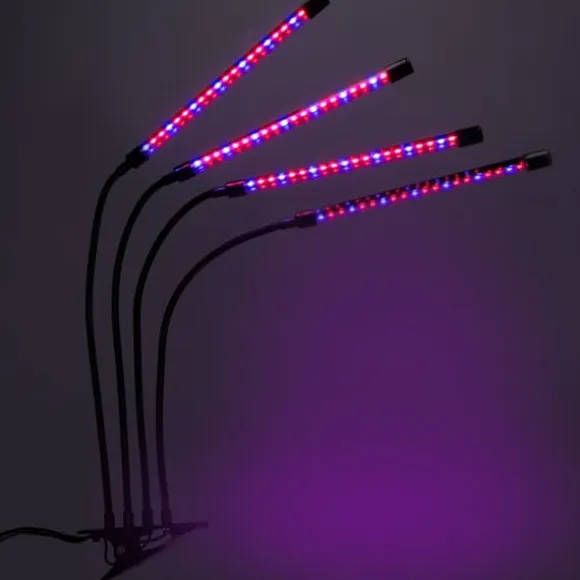LED plantevækstlampe 80 dioder TIMER 25 W hjemmedyrkning uden netadapter