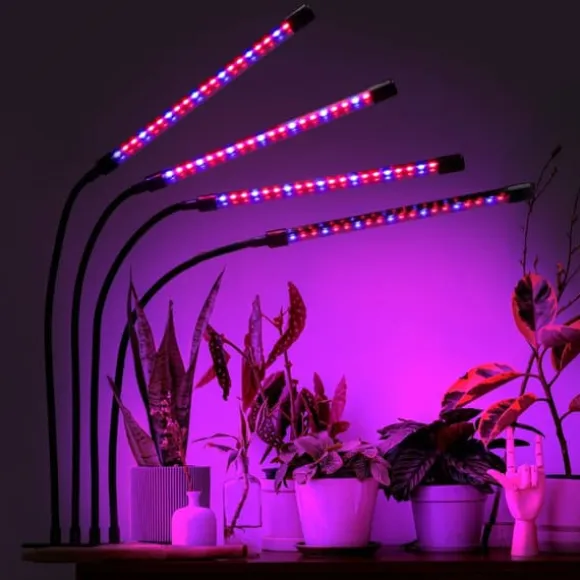 LED plantevækstlampe 80 dioder TIMER 25 W hjemmedyrkning uden netadapter