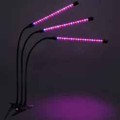 LED plantevækstlampe 60 dioder TIMER 24 W til hjemmedyrkning uden netadapter