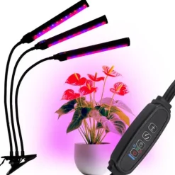 LED plantevækstlampe 72 dioder TIMER 25 W hjemmeplantedyrkning uden netadapter