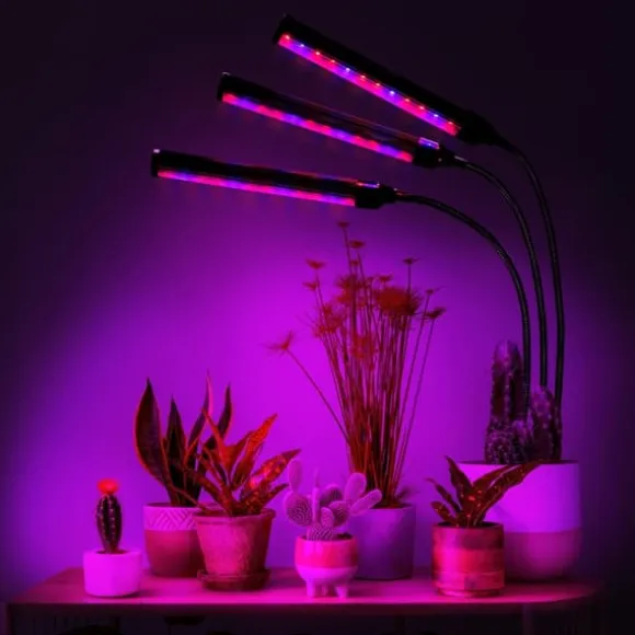 LED plantevækstlampe 72 dioder TIMER 25 W hjemmeplantedyrkning uden netadapter