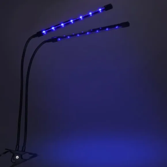 LED plantevækstlampe 40 dioder TIMER 15W hjemmedyrkning med netadapter
