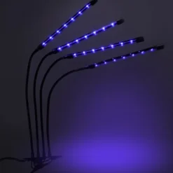 LED plantevækstlampe 80 dioder TIMER 25 W hjemmeplantedyrkning med netadapter