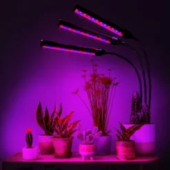 LED plantevækstlampe 72 dioder TIMER 25W hjemmeplantedyrkning med netadapter