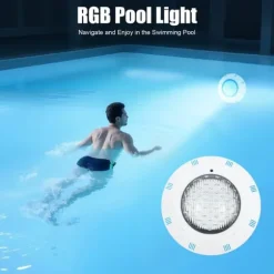 LED poollampe - Undervandslampe - 12 V AC - 10 W - 360 LED - 3600 lm - IP68 - 29,5 x 7 cm - Hvid