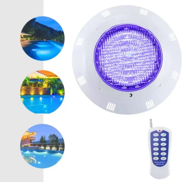 LED Poollys, holdbar ABS-konstruktion, 360° høj lysstyrke, IP68 vandtæt rating, 7 farvekombinationer, 3 dynamiske tilstande