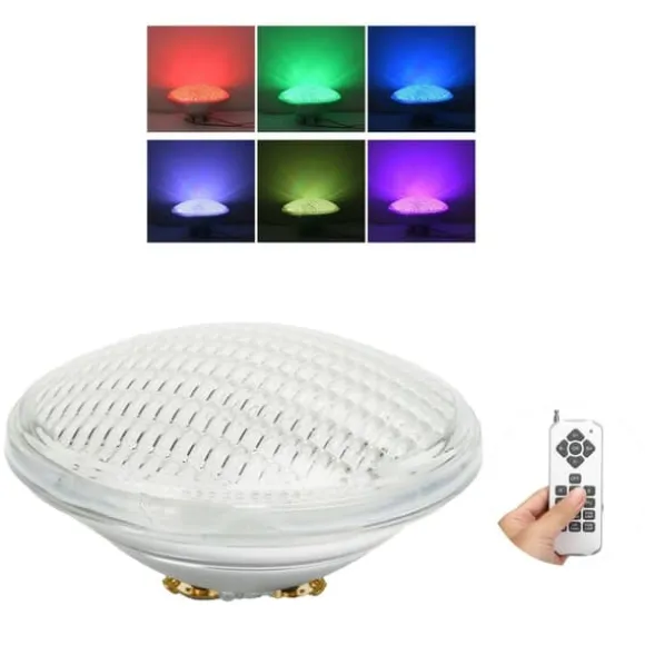 LED swimmingpool lys Farverig indlejret fortykket glas undervandslampe til Par56 lyskilde18W 1800LM