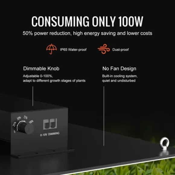 LED Vækstlampe, 300 W Dæmpbar, Højtydende Samsung 2B1B Diode til indendørs planter, Frøplante og Drivhusdyrkning. Daisy Chain Driver.