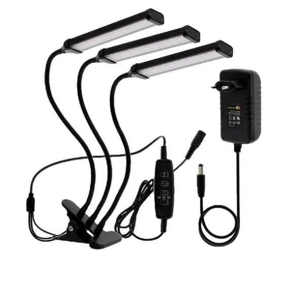 LED Vækstlys, Fuld Spektrum, Dæmpbar Timing, 12V Adapter 60W