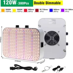 LED Vækstlys, Fuldspektrum, Dobbelt Dæmpbar,120W
