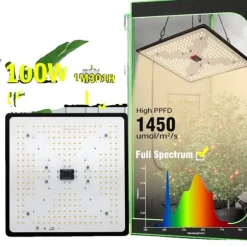 LED Vækstlys, Fuldt Spektrum, Dæmpbar Design,100W