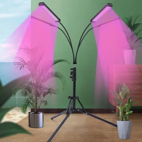 LED Vækstlys, 30W Effekt, 10 Dæmpbare Niveauer, Justerbar Tripod Højde